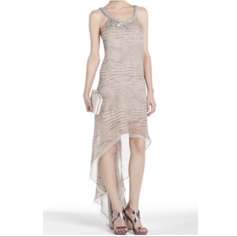 BCBG MaxAzria Irina Silk High-Low Dress XS